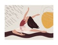 Abstract vector illustration. Ballet dancer girl poster. Royalty Free Stock Photo