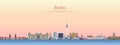 Abstract vector Berlin city skyline at sunrise Royalty Free Stock Photo