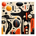 Abstract Vector Illustration With Black And Orange Shapes