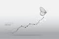 Abstract vector illustration of butterfly moving. Royalty Free Stock Photo