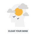 Clear your mind icon concept