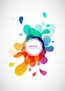 Abstract vector illustration with colorful half transparent flower petals.