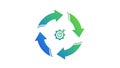 Continuous Process Cycle with Gear and Target Icon Royalty Free Stock Photo