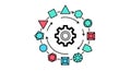 Workflow Process Cycle with Gear and Geometric Shapes Royalty Free Stock Photo