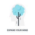 Expend your mind icon concept