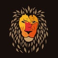 Abstract vector illustration face of a lion King of the wild life