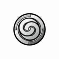 Abstract Grayscale Spiral Circle Logo Royalty Free Stock Photo