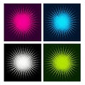 Radial Halftone Sunburst Design Collection Royalty Free Stock Photo