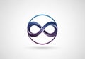 Abstract Gradient Infinity Loop in Circle Logo Royalty Free Stock Photo