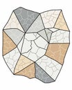 Abstract Geometric Mosaic with Fractured Stone Texture Royalty Free Stock Photo