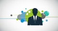 Businessman Silhouette with Abstract Network Background Royalty Free Stock Photo