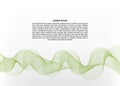 Abstract vector illustration with green waves on white background. Futuristic background with lines in waveform Royalty Free Stock Photo