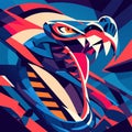 Abstract vector illustration of a head of a snake in a modern style. Generative AI