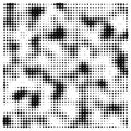 Abstract vector illustration made in generative art style Vector noise pattern. Halftone design vector element