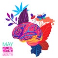 An abstract vector illustration on Mental Health Awareness month