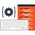 program coding flat web icon concept