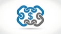 Financial Security Network with Dollar Sign Icon Royalty Free Stock Photo