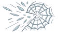Abstract Spider Web with Dynamic Wind Effects, vector design Generative AI Royalty Free Stock Photo