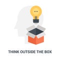 Think outside the box icon concept Royalty Free Stock Photo