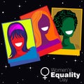 Black starry isolated background for Women`s Equality Day
