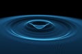 Abstract vector illustration of water ripple circle effect against black background Royalty Free Stock Photo