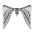Abstract vector illustration wings tattoo black white