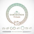 Abstract Vector Infinite Ouroboros Snake Symbol, Sign or a Logo Constructor in Line Style. Royalty Free Stock Photo