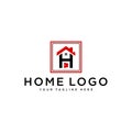 Abstract vector logo combines house and the letter H