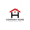 Abstract vector logo combines house and the letter H Royalty Free Stock Photo
