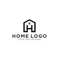 Abstract vector logo combines house and the letter H