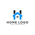 Abstract vector logo combines house and the letter H