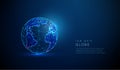 Abstract vector low poly earth globe concept. Royalty Free Stock Photo