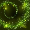 Abstract vector magic glow star light effect. Sparkling dust star trail with bokeh. Special green christmas effect on Royalty Free Stock Photo
