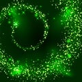 Abstract vector magic glow star light effect. Sparkling dust star trail with bokeh. Special green christmas effect on Royalty Free Stock Photo