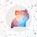 Abstract vector map of Uganda.
