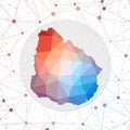 Abstract vector map of Uruguay. Royalty Free Stock Photo