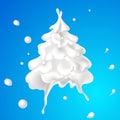 Abstract vector milk christmas tree - illustration