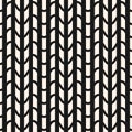 Abstract vector monochrome geometric seamless pattern with wavy lines, grid Royalty Free Stock Photo