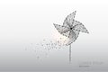 Abstract vector motion of windmill.