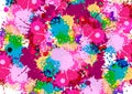 Abstract vector multi splatter color design background. illustration vector design