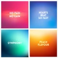 Abstract vector multicolored blurred background set. 4 colors set Royalty Free Stock Photo
