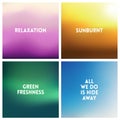 Abstract vector multicolored blurred background set. 4 colors set Royalty Free Stock Photo