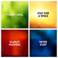 Abstract vector multicolored blurred background set. 4 colors set Royalty Free Stock Photo