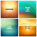 Abstract vector multicolored blurred background set. 4 colors set Royalty Free Stock Photo