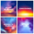 Abstract vector multicolored blurred background set. 4 colors set Royalty Free Stock Photo