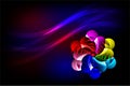 Abstract vector multicolored wavy shaded background with bright lighting effects, vector illustration Royalty Free Stock Photo