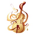 Abstract vector musical instrument gold violin