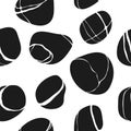 Abstract Vector Nature Backgroung Relax Stones. Hand Drawn Pattern Rocks for Massage. Fashion Illustration Black and White Spa