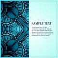 Abstract vector ornament. Blue greeting card