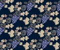 Vector ornamental vine grapes decorative background. Ethnic seamless pattern ornament. Vector pattern Royalty Free Stock Photo